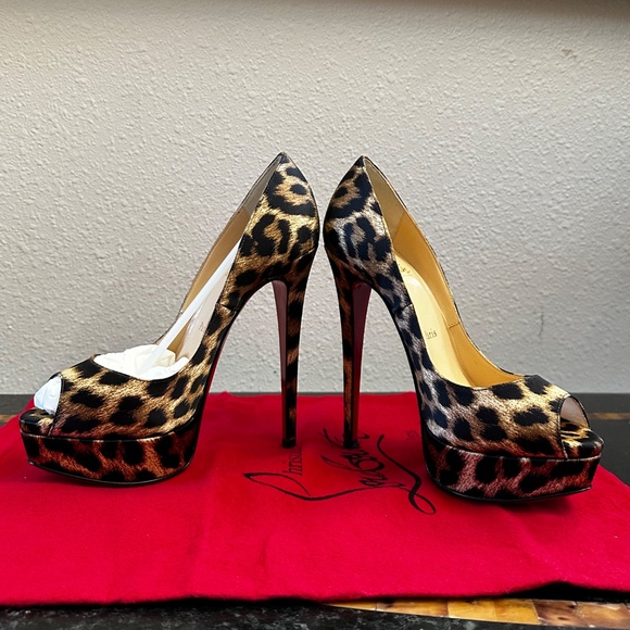 Christian Louboutin Lady Peep Toe Heels - Picture 3 of 7
